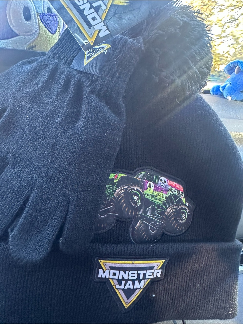 Monster jam kids hat & glove set
